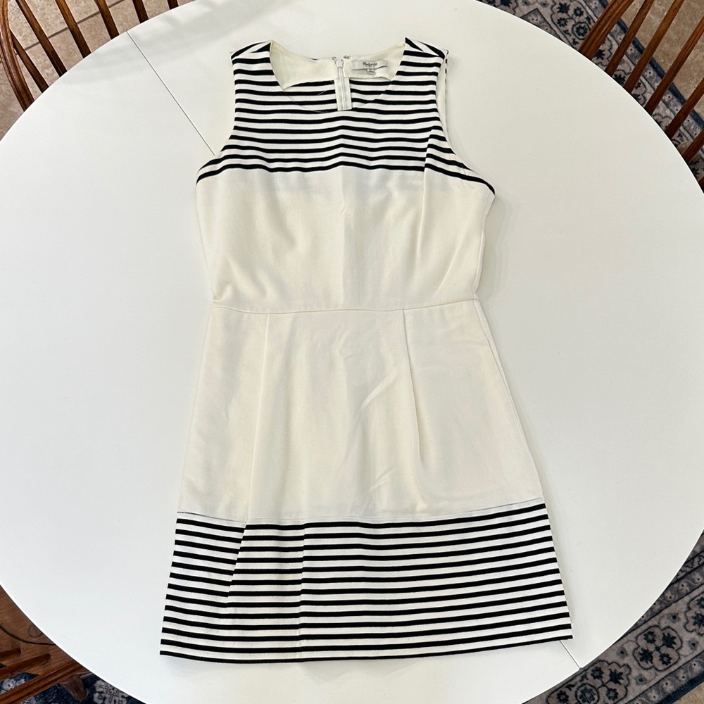 Madewell Black and White Striped Dress